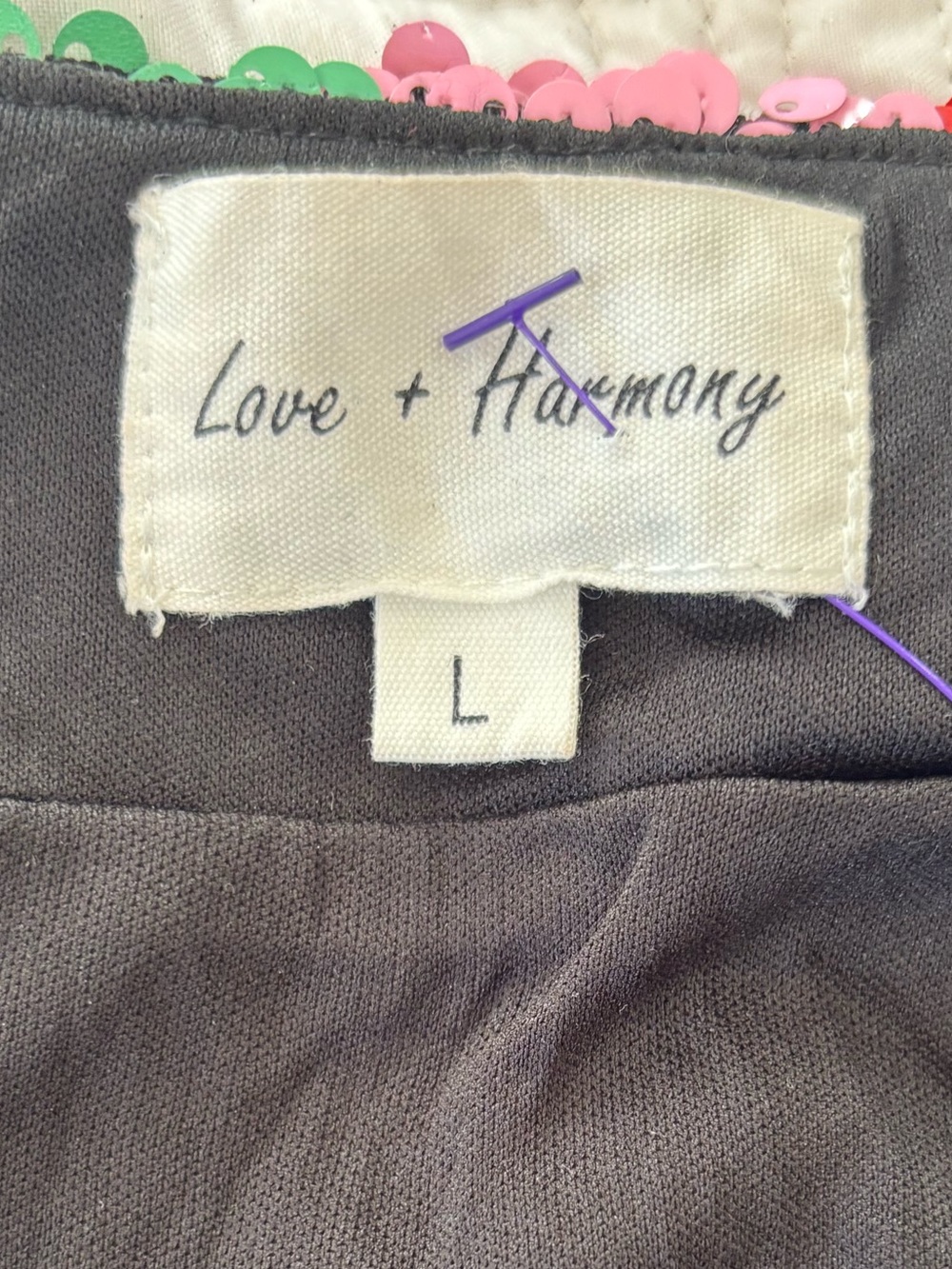 Love + Harmony Geometric Sequin Mini Skirt Size Large - Picture 3 of 6